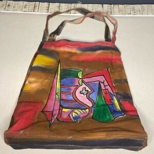 Dilemma New York Multi color Abstract Art shoulder bag purse unique wearable art